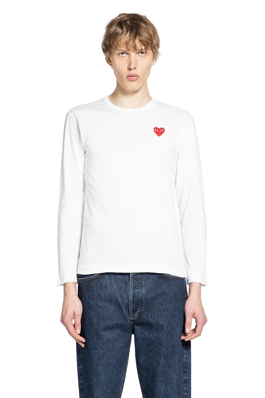 Heart Cotton Long Sleeve T-Shirt Comme des garcons – Гарантія оригінальності – боковий вид