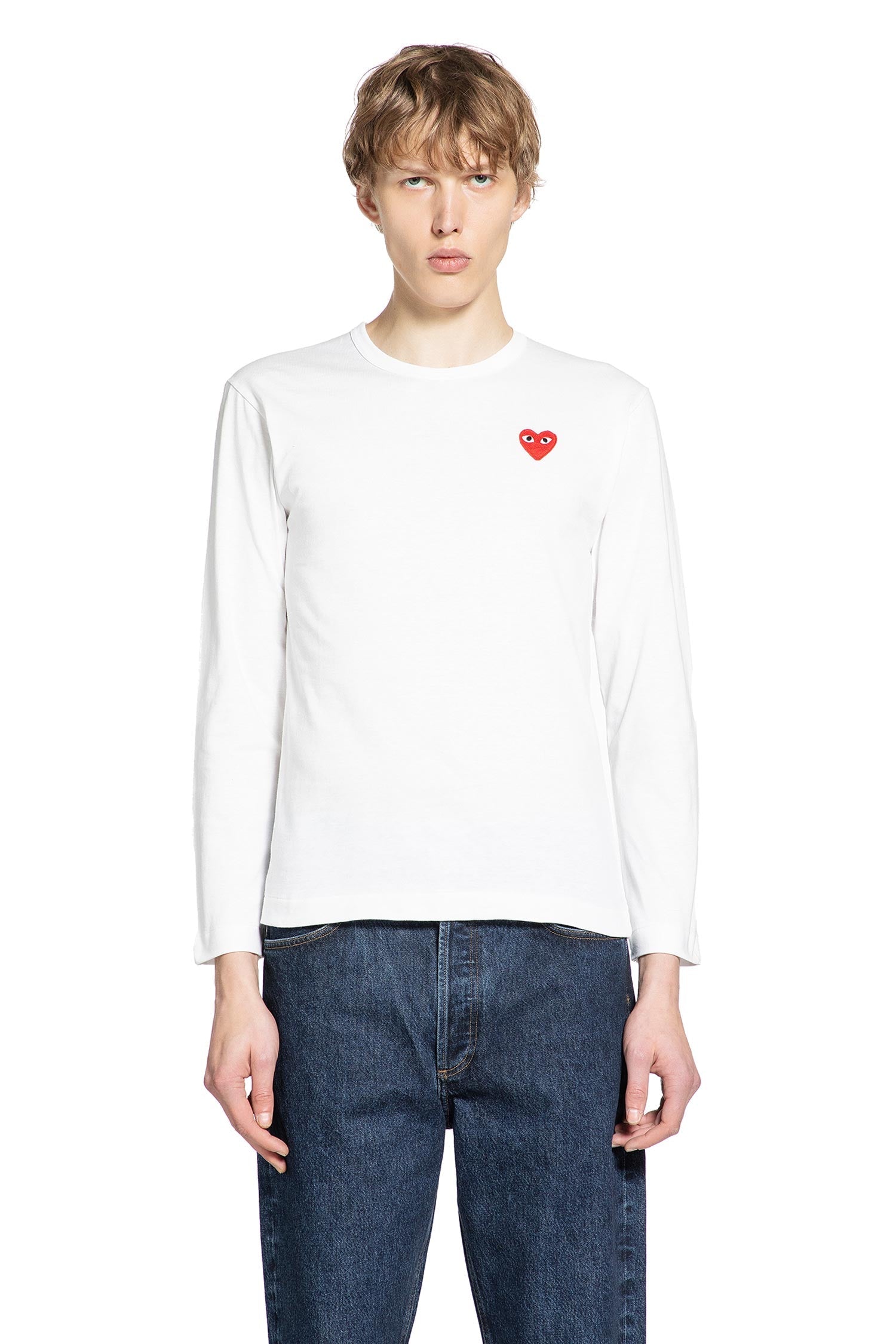 Heart Cotton Long Sleeve T-Shirt Comme des garcons – Гарантія оригінальності – боковий вид
