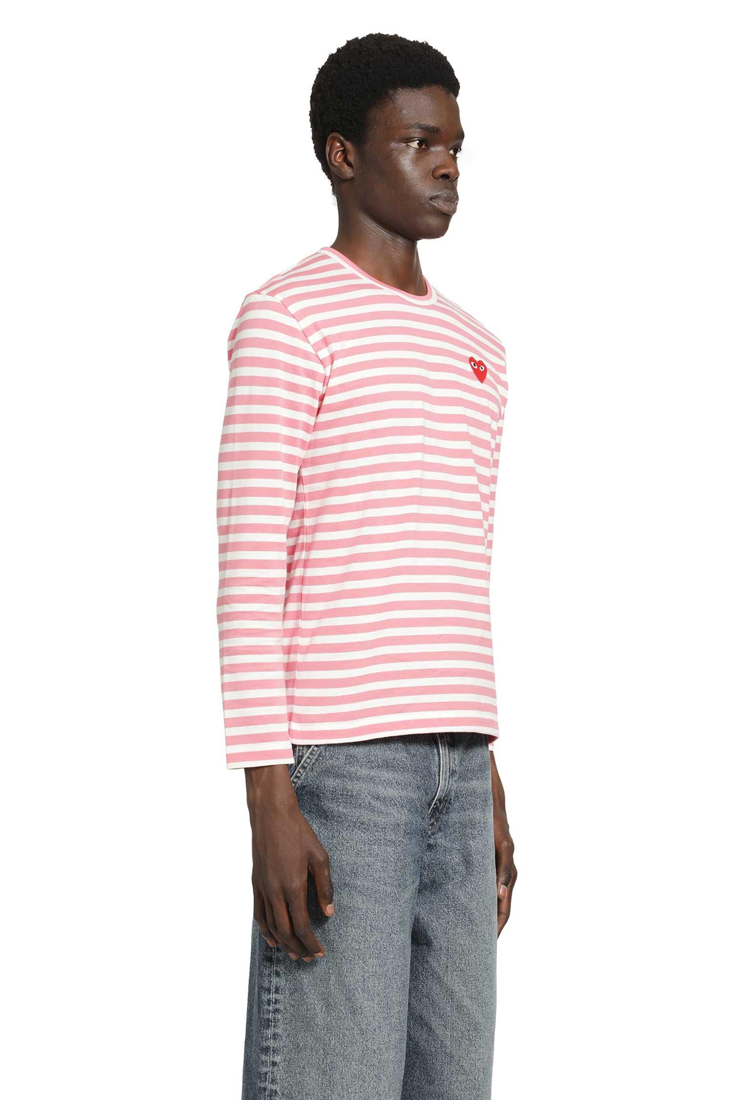 Striped Heart Long Sleeve T-Shirt Comme des garcons оригінал – Купити в Україні – вид ззаду