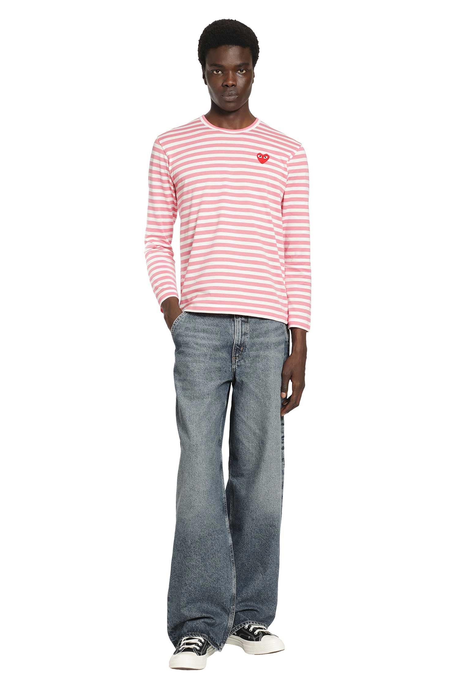 Striped Heart Long Sleeve T-Shirt Comme des garcons оригінал – Купити в Україні – збільшений вид