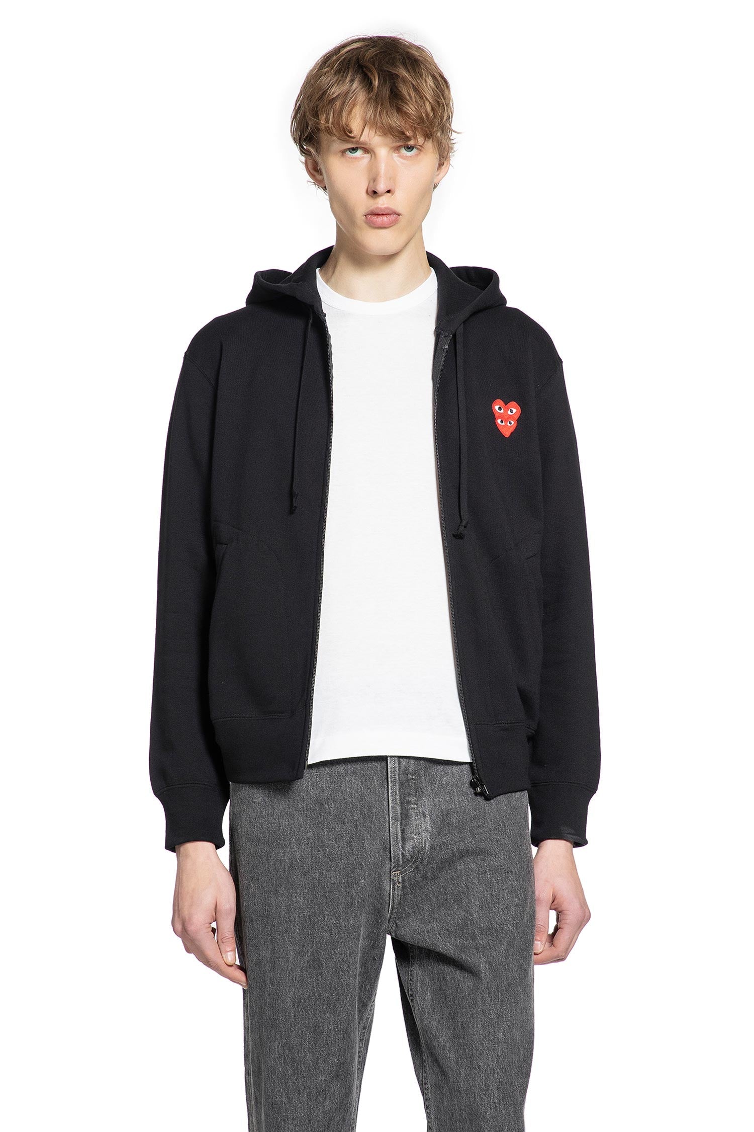Double Heart Zip-Up Hoodie Comme des garcons – Гарантія оригінальності – боковий вид