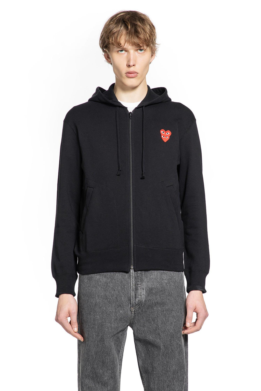 Double Heart Zip-Up Hoodie Comme des garcons – Гарантія оригінальності – вид ззаду