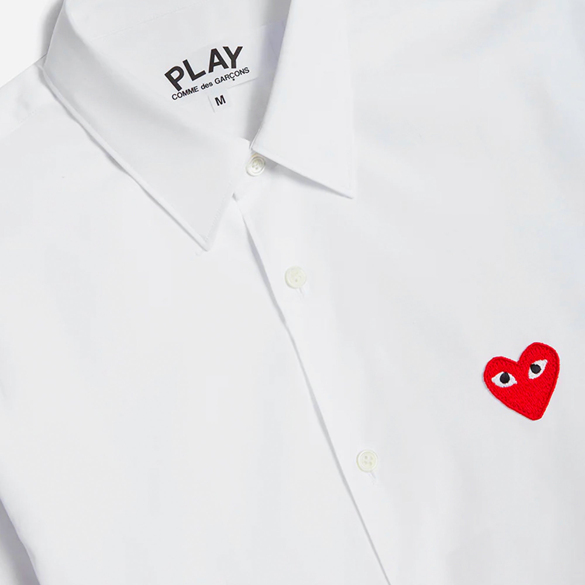 Play Mens Woven White Shirt Comme des garcons – Гарантія оригінальності – вид ззаду