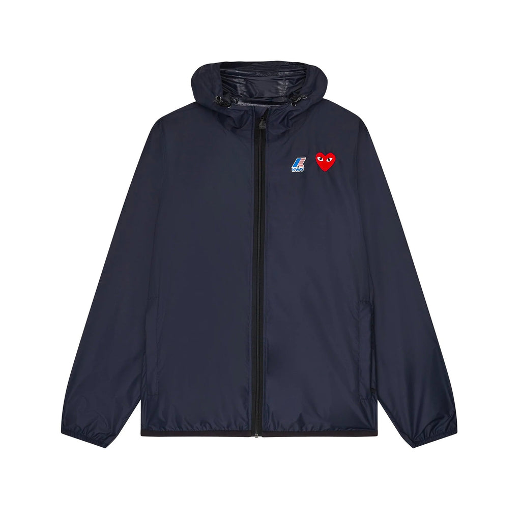 Cdg Play K-Way Full Zip Hoodie Navy Comme des garcons оригінал – Купити в Україні – боковий вид