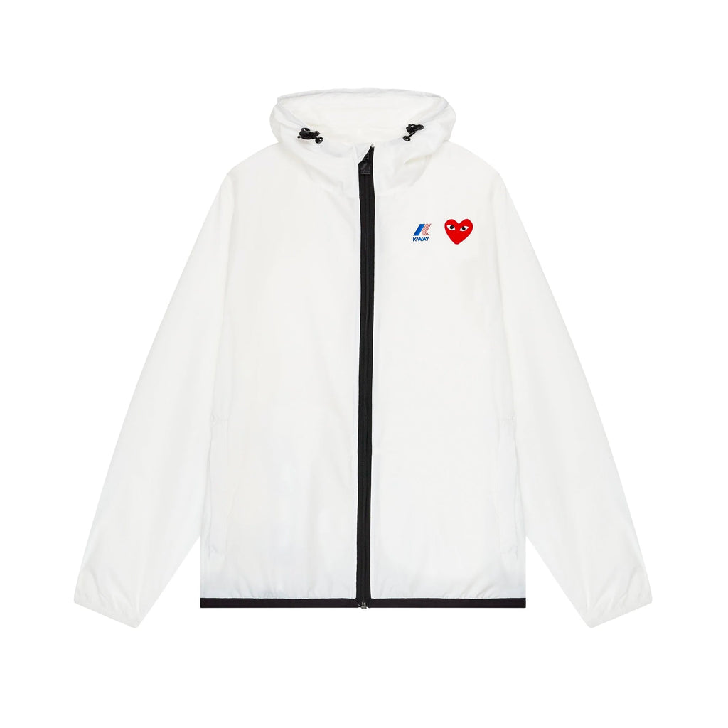 Оригінальна Cdg Play K-Way Full Zip Hoodie White Comme des garcons – боковий вид