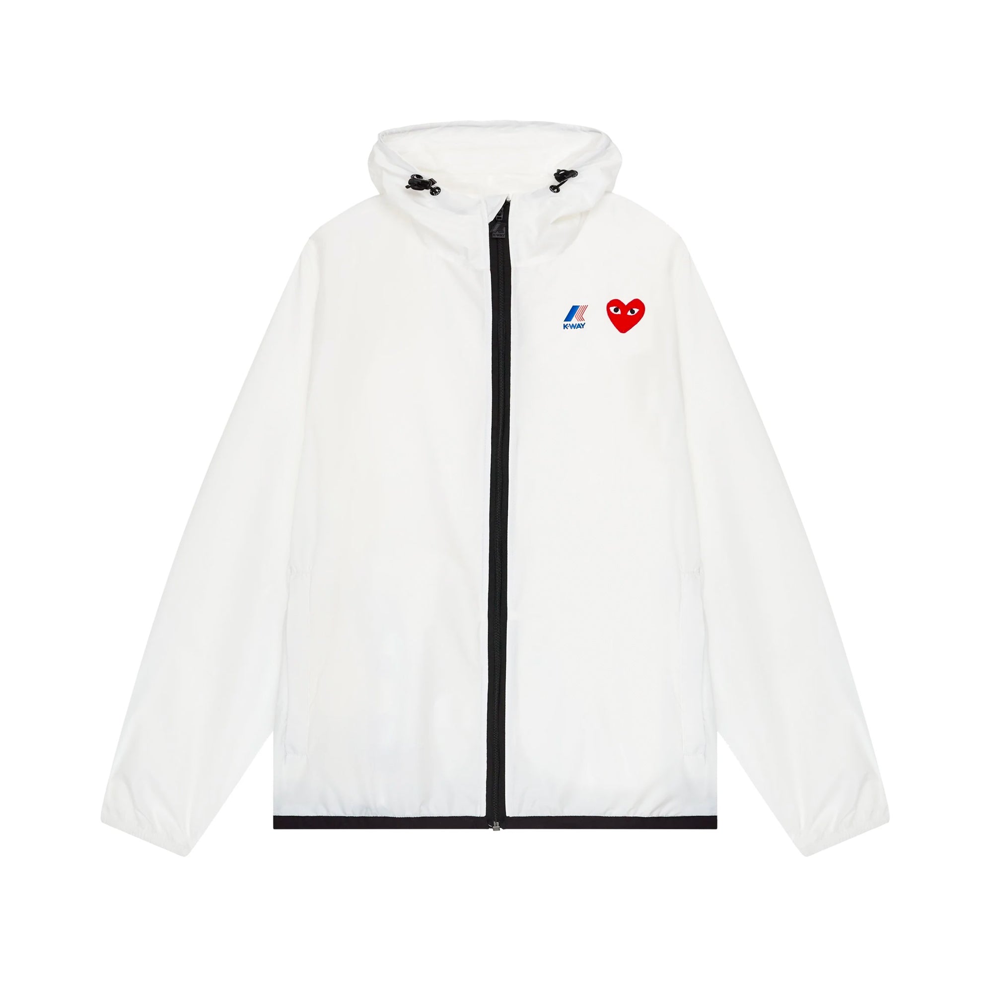 Оригінальна Cdg Play K-Way Full Zip Hoodie White Comme des garcons – боковий вид