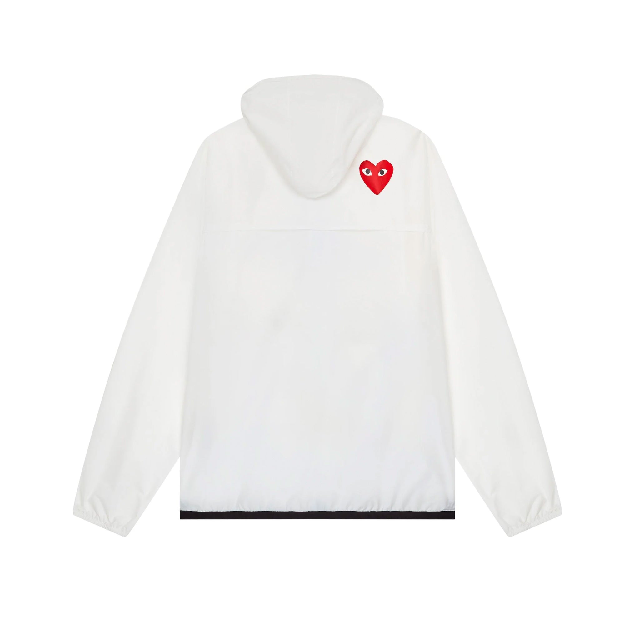 Оригінальна Cdg Play K-Way Full Zip Hoodie White Comme des garcons – вид ззаду