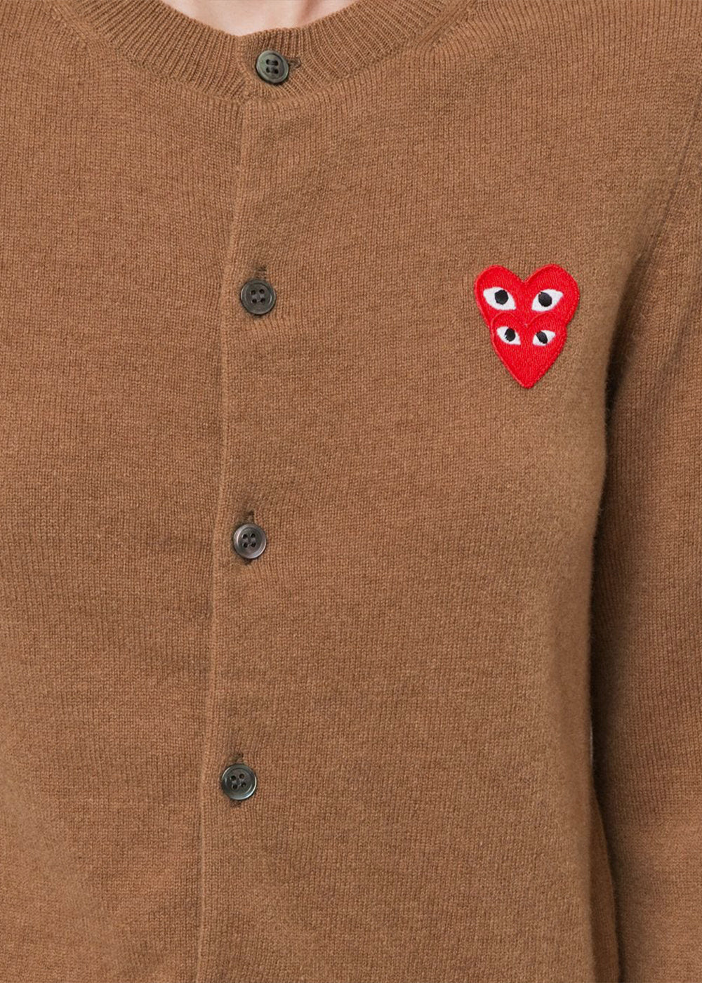 Brown & Red Heart Patch Cardigan Comme des garcons оригінал – Купити в Україні – збільшений вид