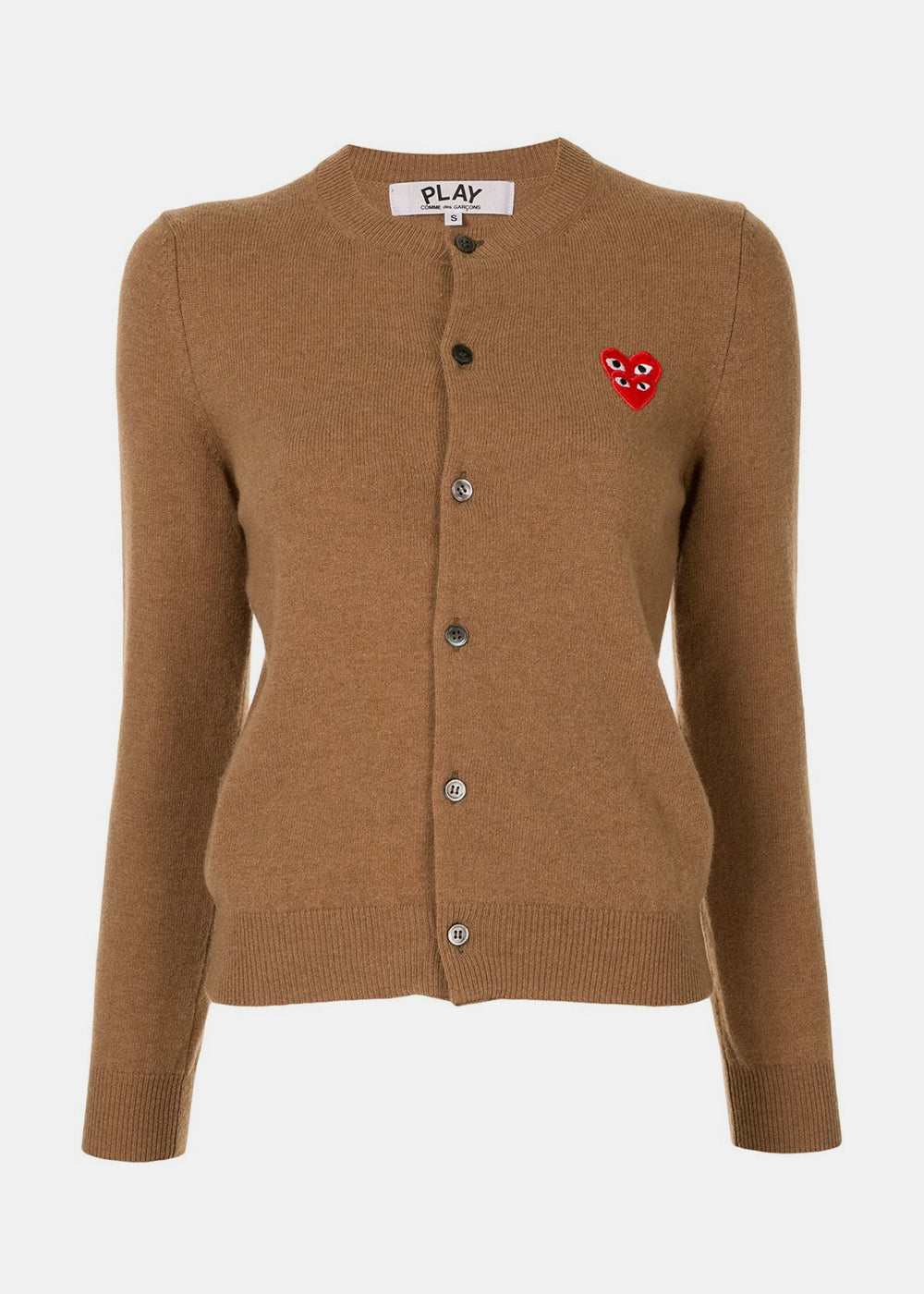 Brown & Red Heart Patch Cardigan Comme des garcons оригінал – Купити в Україні – боковий вид
