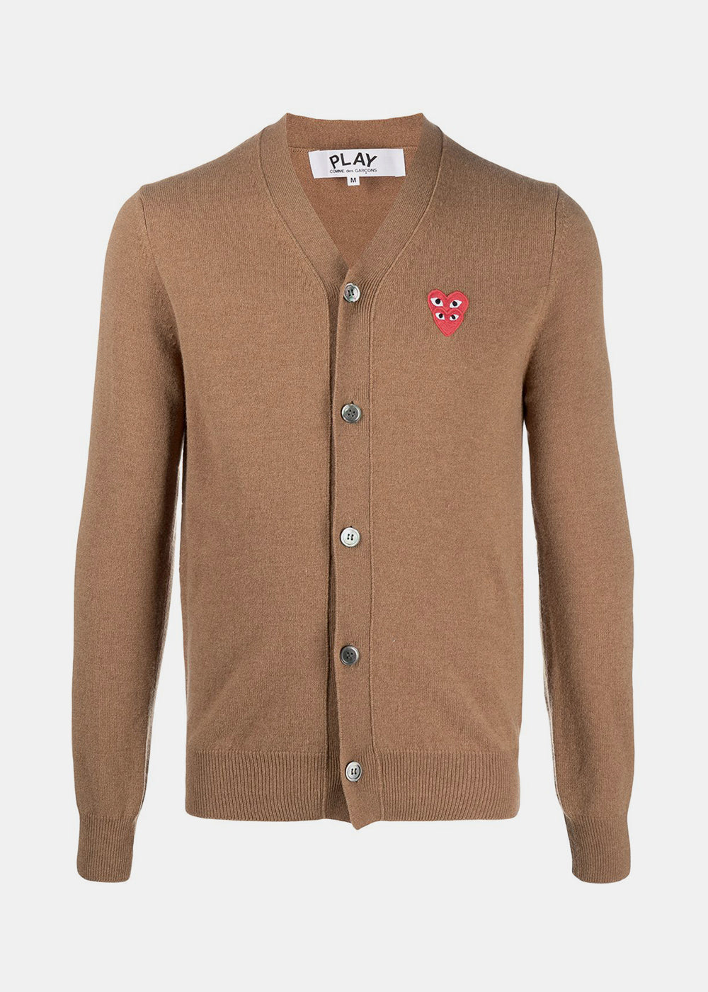 Brown & Red Heart Patch Cardigan Comme des garcons оригінал – Купити в Україні – боковий вид