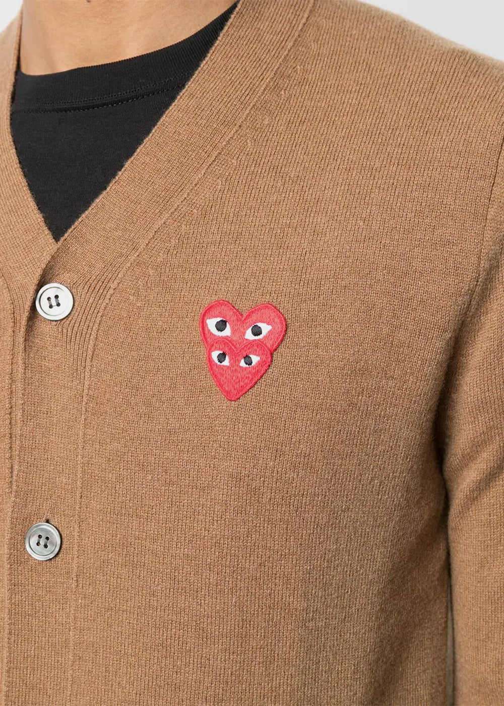 Brown & Red Heart Patch Cardigan Comme des garcons оригінал – Купити в Україні – збільшений вид