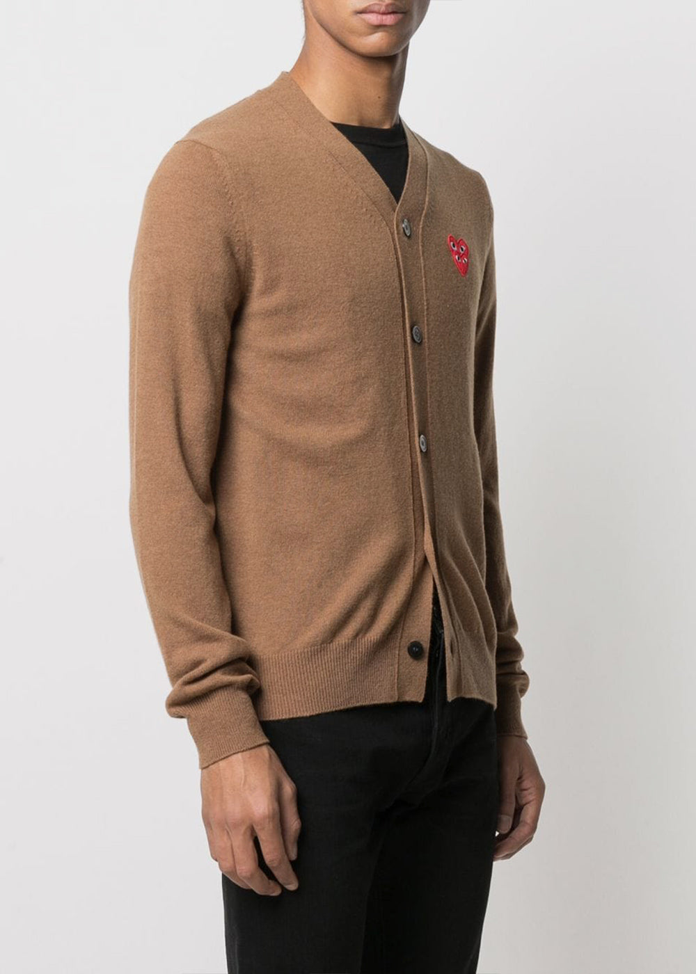 Brown & Red Heart Patch Cardigan Comme des garcons оригінал – Купити в Україні – вид ззаду