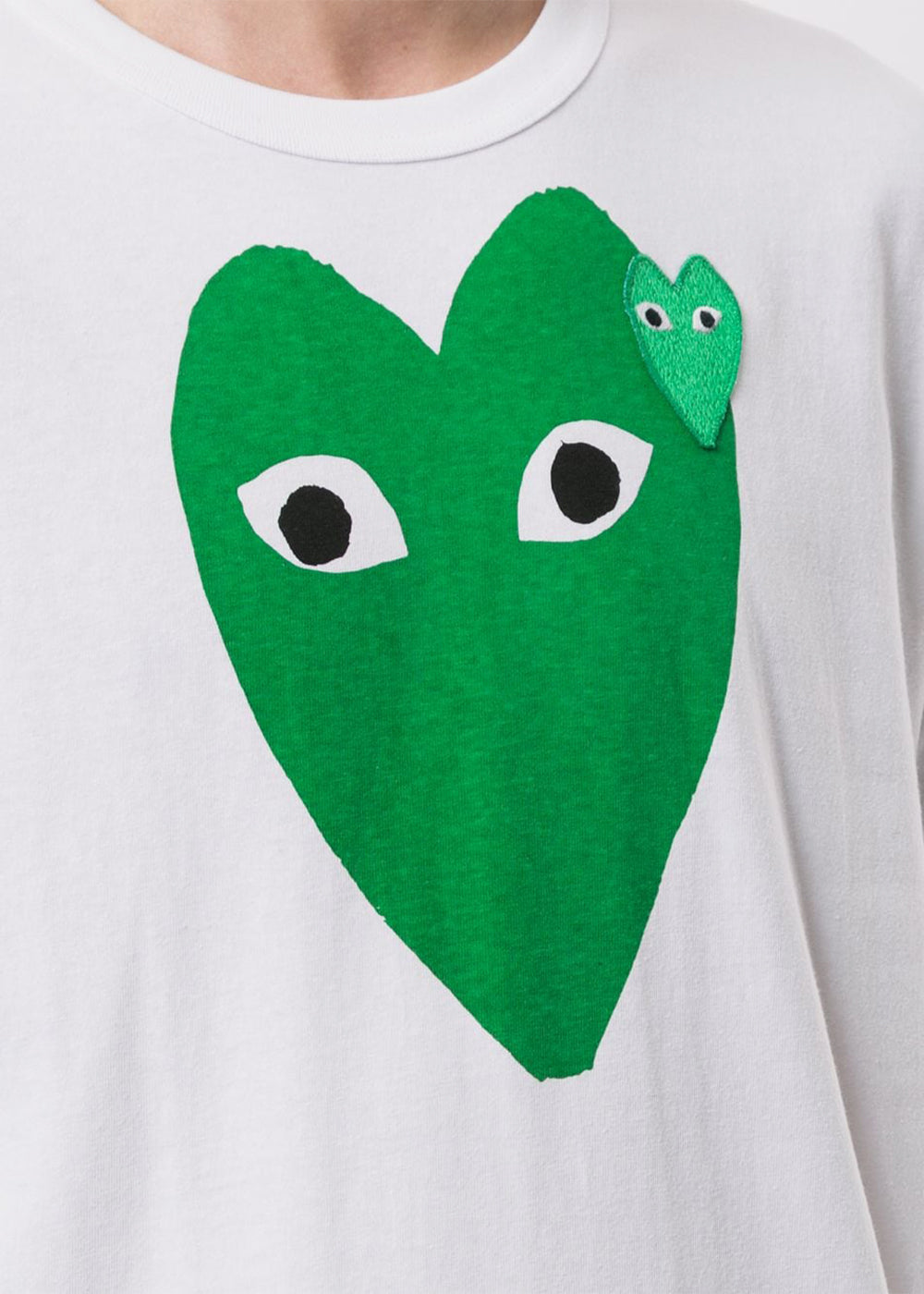 White & Green Hearts T-Shirt Comme des garcons оригінал – Купити в Україні – збільшений вид