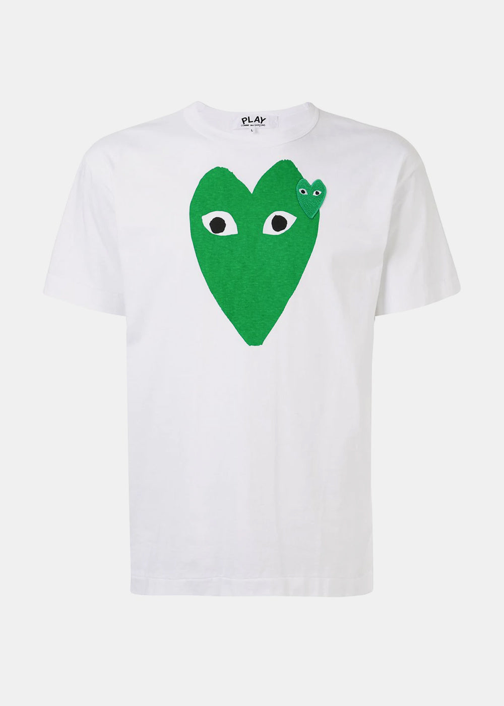 White & Green Hearts T-Shirt Comme des garcons оригінал – Купити в Україні – боковий вид