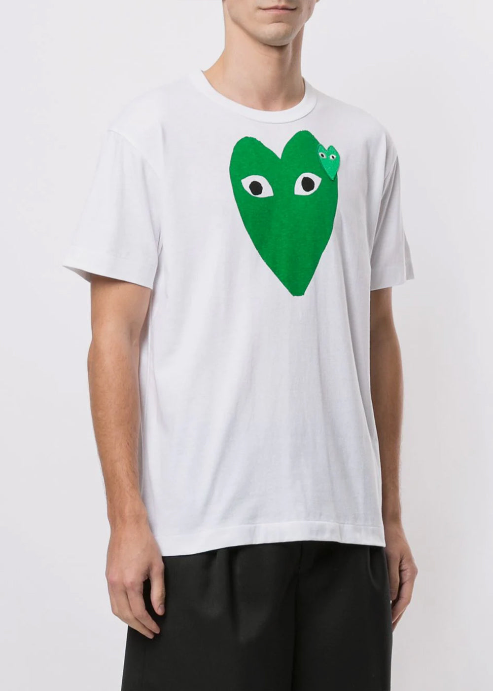 White & Green Hearts T-Shirt Comme des garcons оригінал – Купити в Україні – вид ззаду