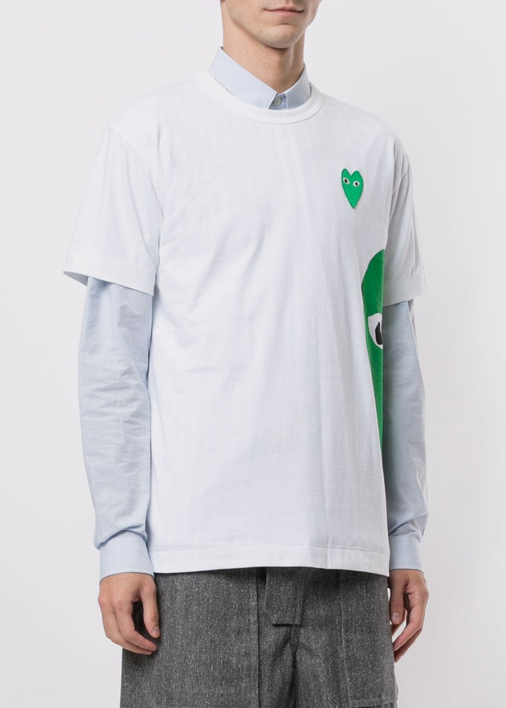 White & Green Hearts T-Shirt Comme des garcons оригінал – Купити в Україні – вид ззаду
