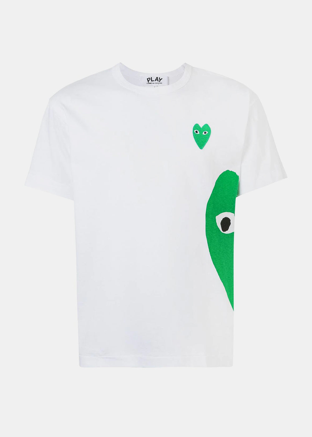 White & Green Hearts T-Shirt Comme des garcons оригінал – Купити в Україні – боковий вид