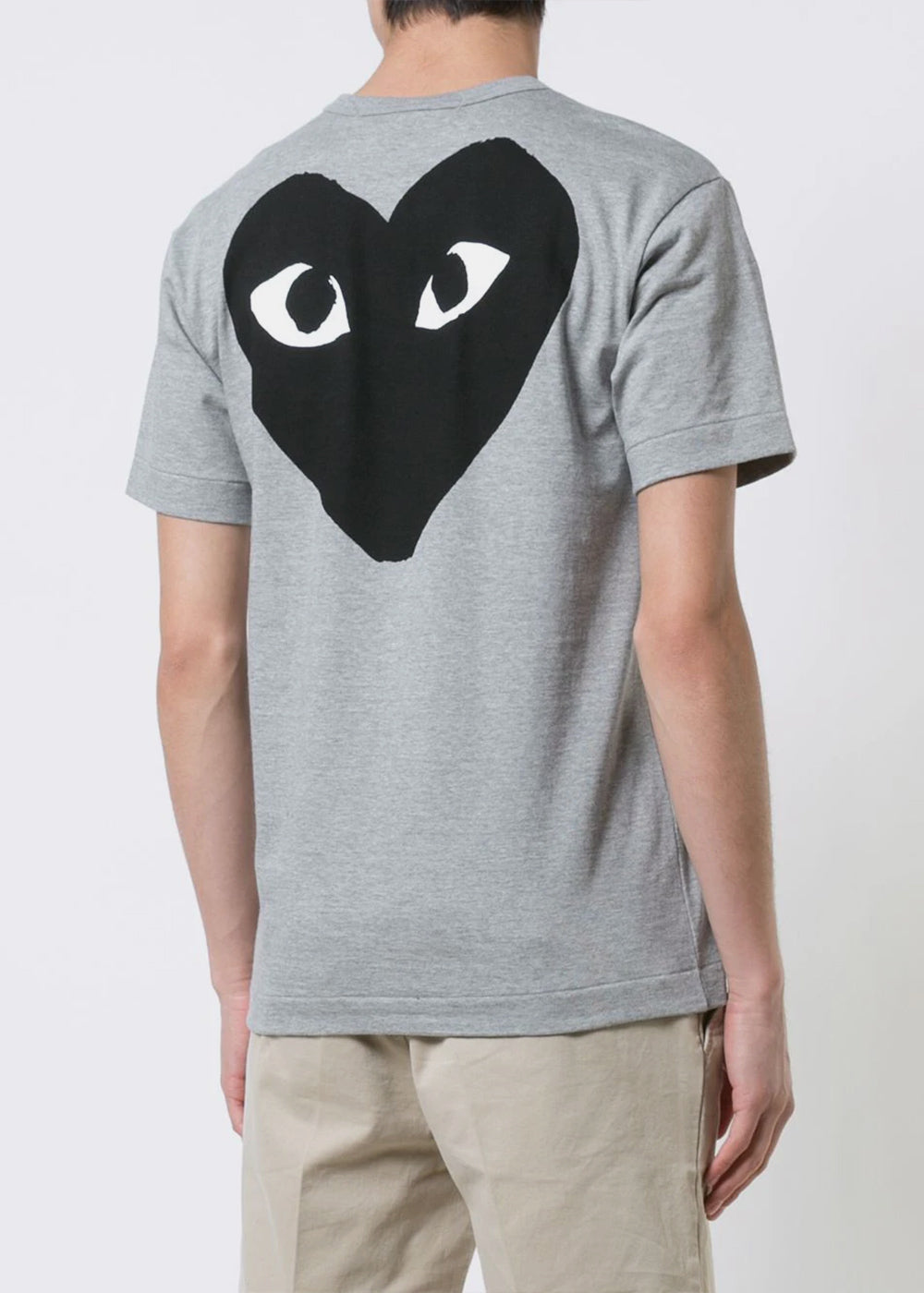 Grey & Black Play Heart T-Shirt Comme des garcons – Гарантія оригінальності – вид ззаду