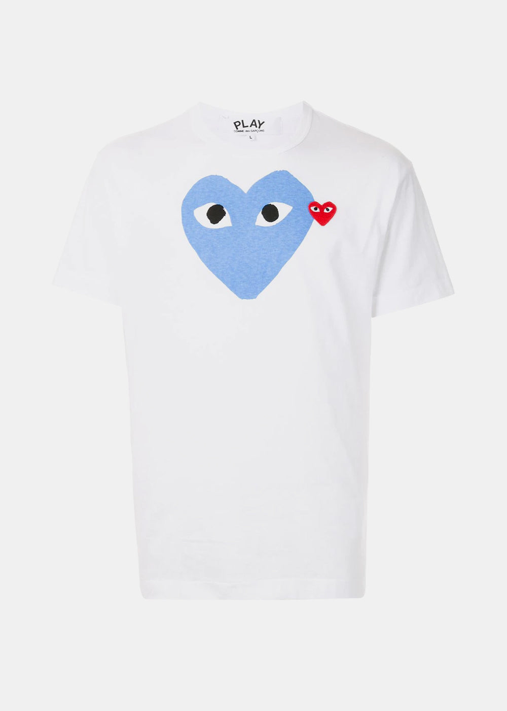 White & Blue Hearts T-Shirt Comme des garcons оригінал – Купити в Україні – боковий вид
