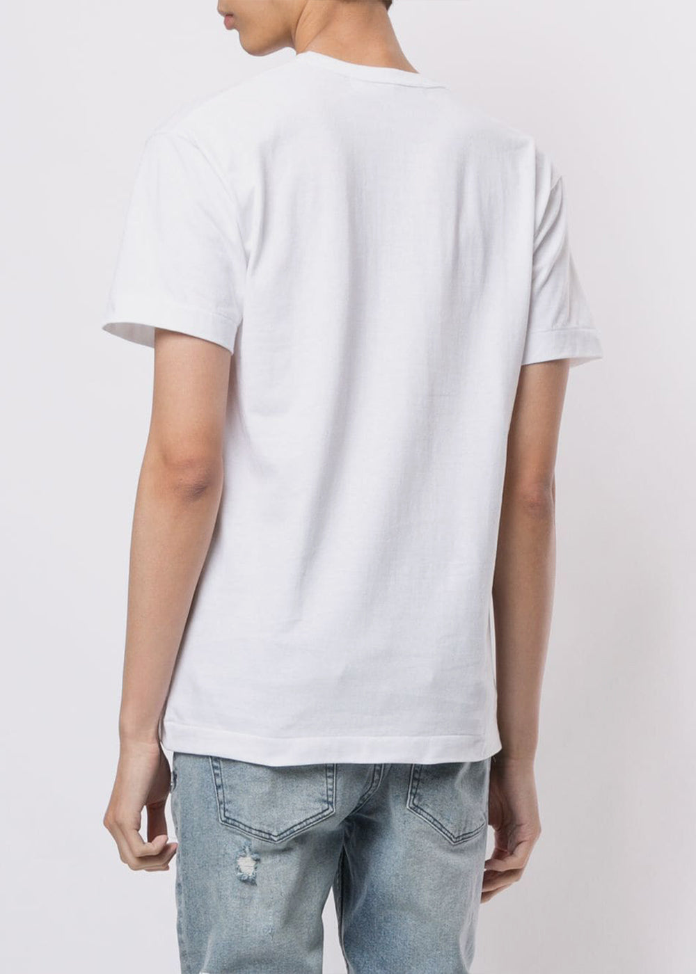 White & Pink Hearts T-Shirt Comme des garcons – Гарантія оригінальності – детальний вид