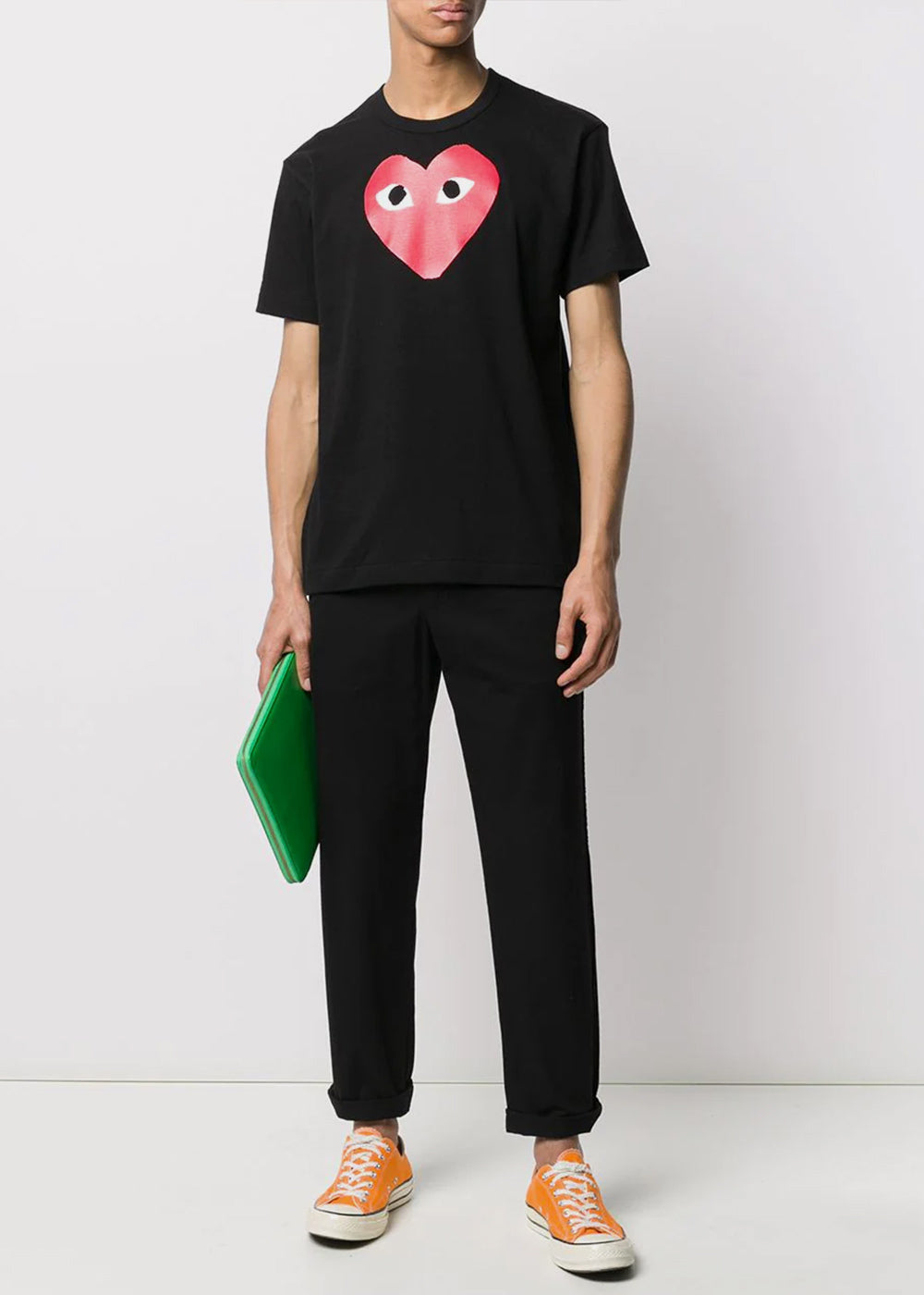 Black & Red Heart T-Shirt Comme des garcons оригінал – Купити в Україні – збільшений вид
