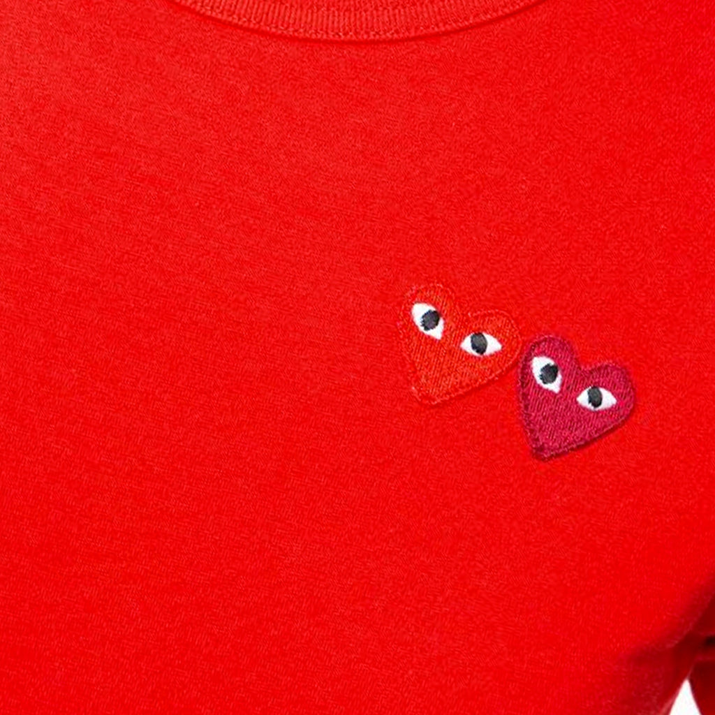 Оригінальна Mens Double Heart Ss Tee Comme des garcons – вид ззаду