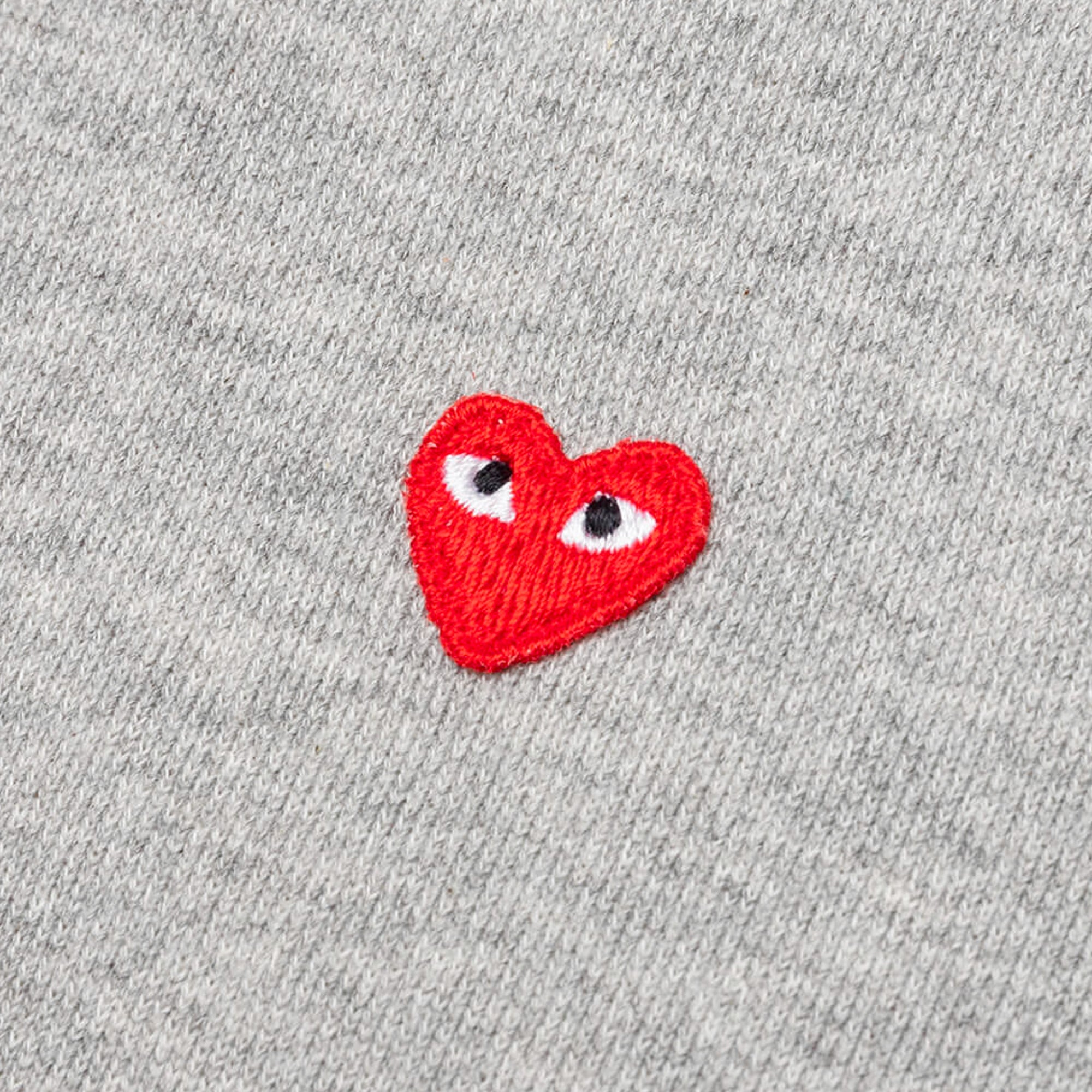 Оригінальна Mens Mini Red Heart Hoodie Grey Comme des garcons – вид ззаду