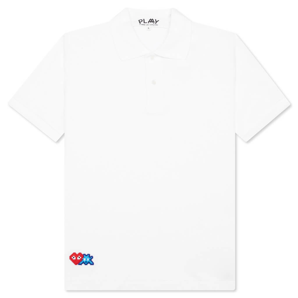 Comme des Garcons PLAY x the Artist Invader Polo - White - COMME DES GARCONS