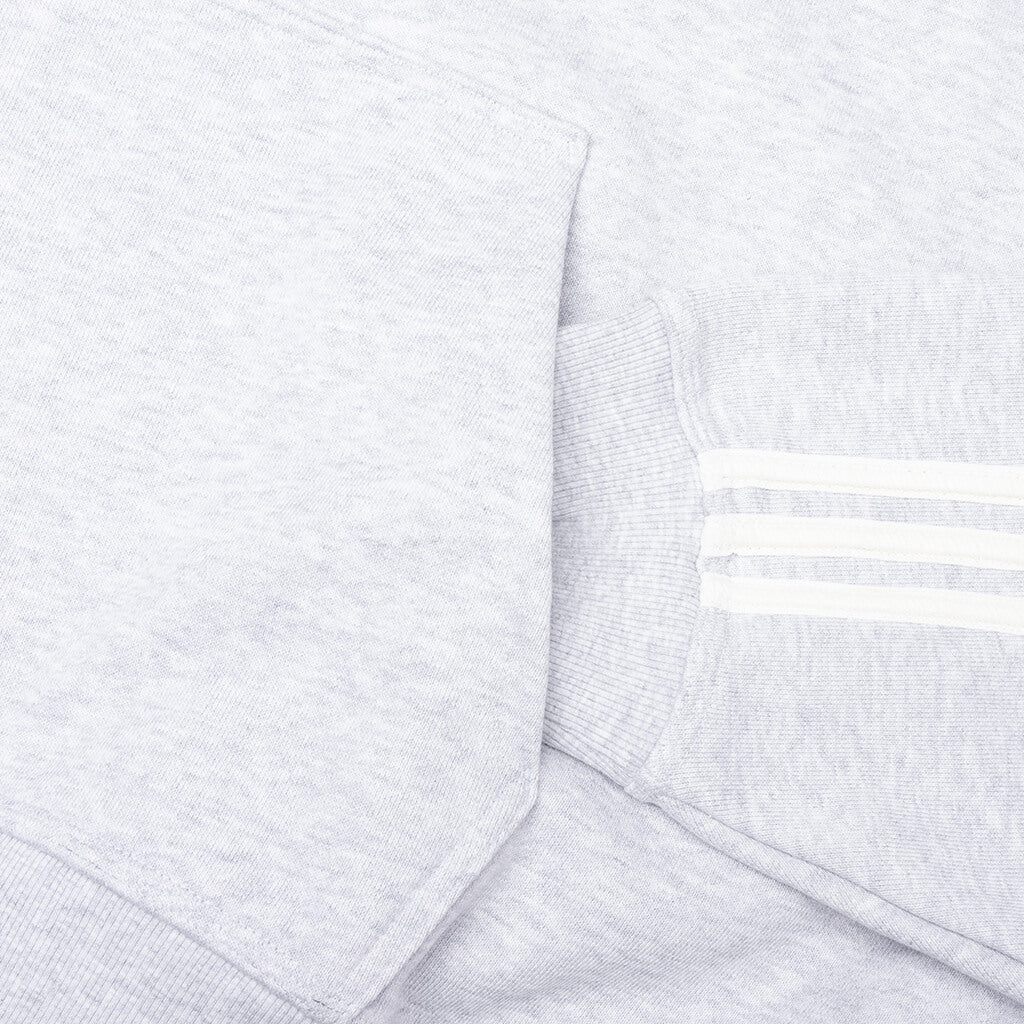 X Bad Bunny Heavy Crew Neck & Hooded Balaclava Sweatshirt Light Grey Heather Adidas – Гарантія оригінальності – детальний вид - ADIDAS