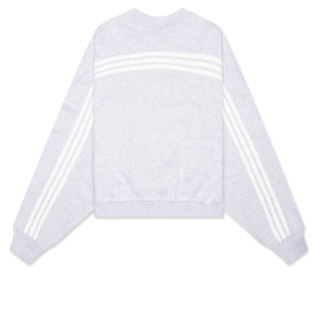 X Bad Bunny Heavy Crew Neck & Hooded Balaclava Sweatshirt Light Grey Heather Adidas – Гарантія оригінальності – вид ззаду - ADIDAS