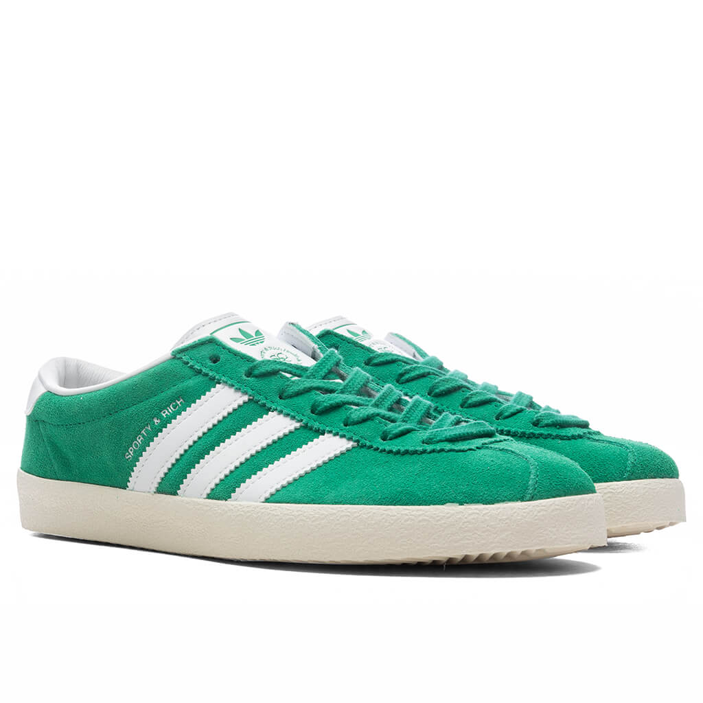 X Sporty & Rich Womens Blanc Court Green Adidas – Гарантія оригінальності – вид ззаду
