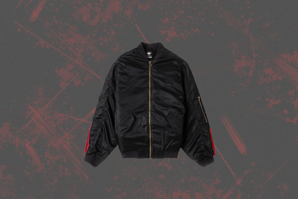 X Willy Chavarria Satin Bomber Black Adidas – Гарантія оригінальності – вид ззаду