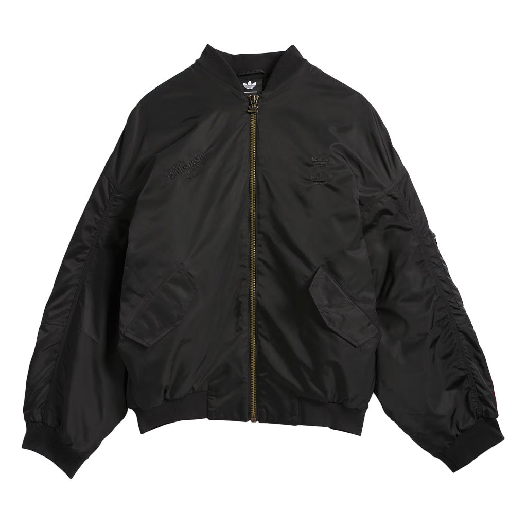 X Willy Chavarria Satin Bomber Black Adidas – Гарантія оригінальності – боковий вид - ADIDAS