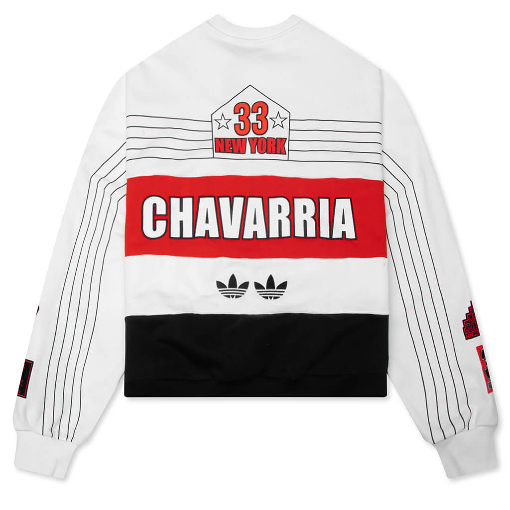 Оригінальна X Willy Chavarria Ny Crewneck Sweatshirt Off White Adidas – вид ззаду