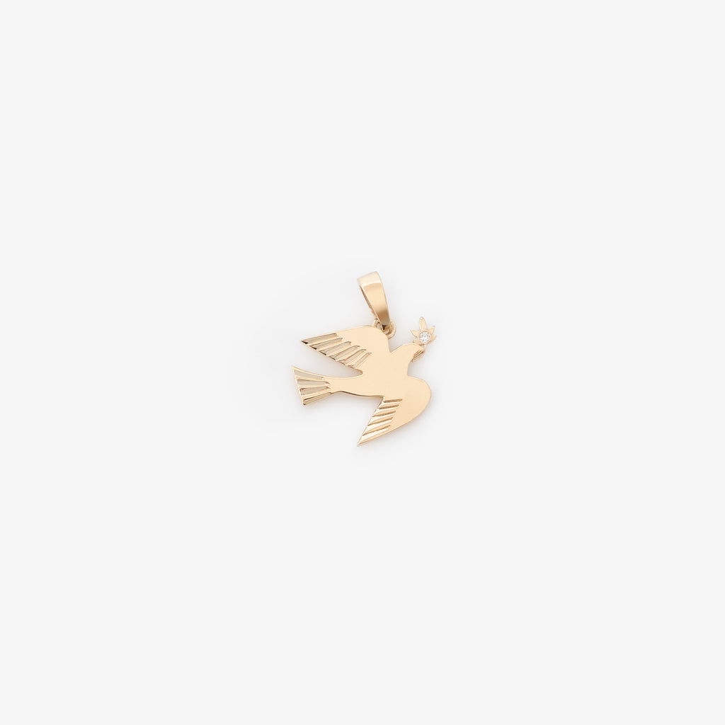 Оригінальна 14kt Gold Dove Pendant Aime leon dore – боковий вид