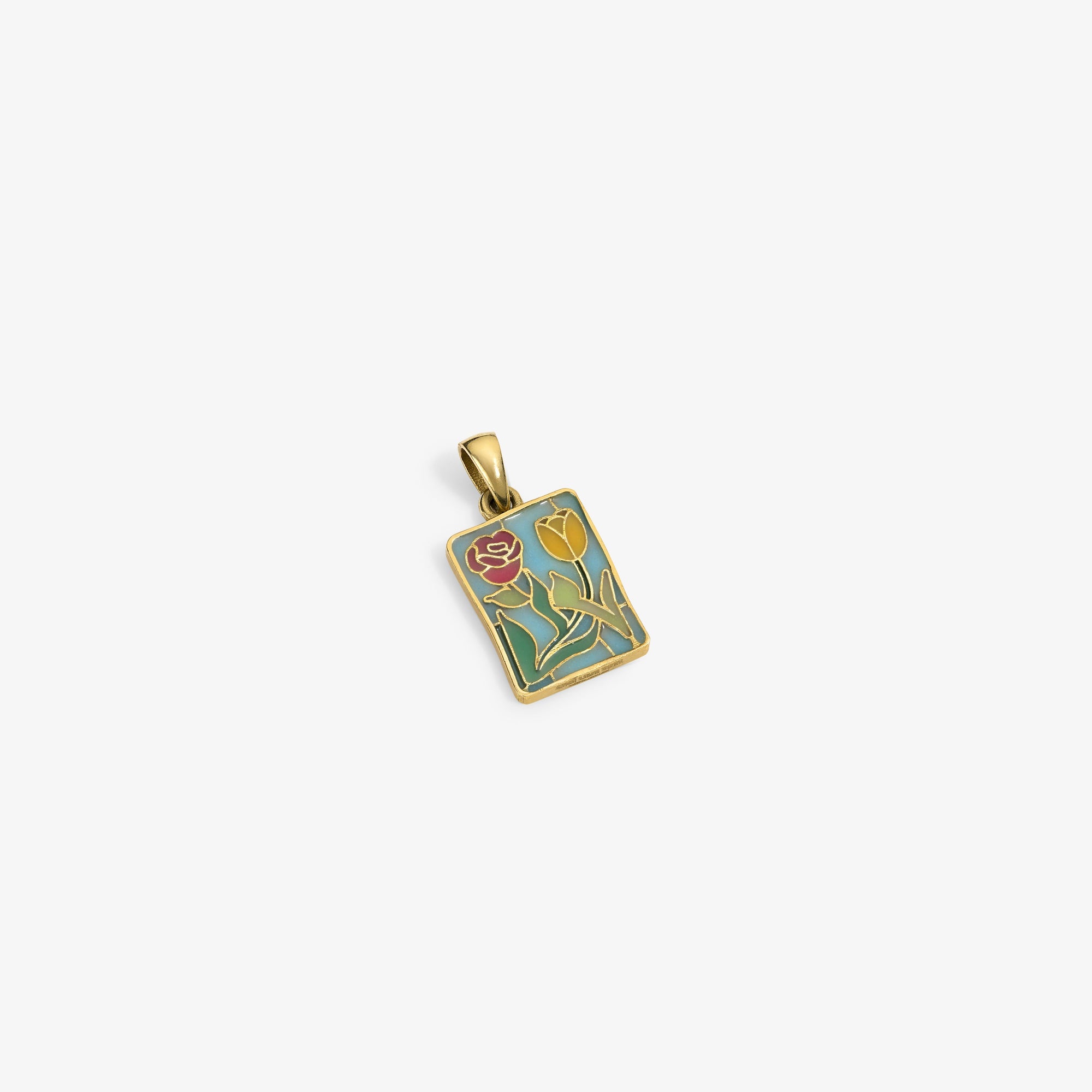 Оригінальна 14kt Gold Stained Glass Crest Pendant Aime leon dore – боковий вид