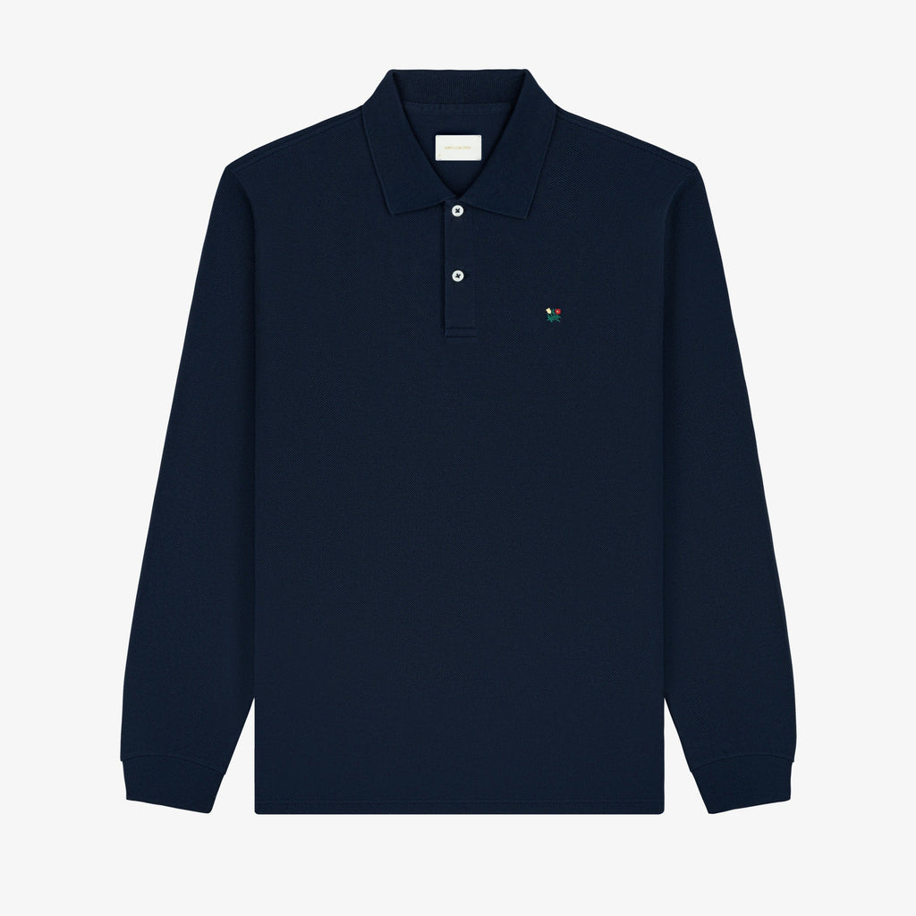 Оригінальна Long-Sleeve Crest Piqué Polo Aime leon dore – боковий вид