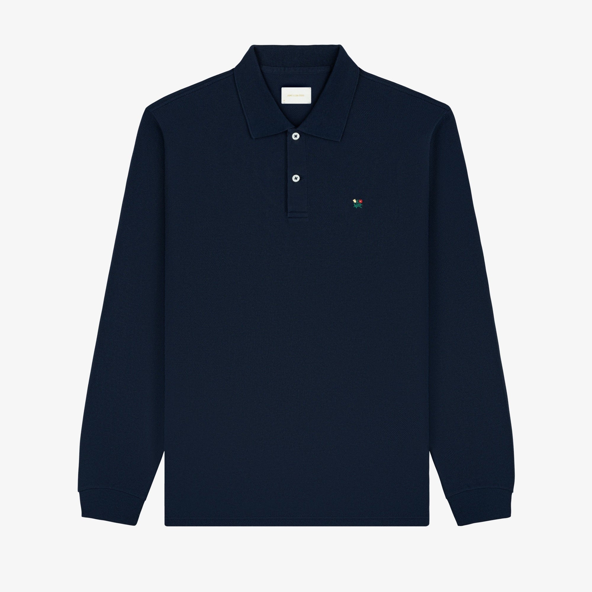 Оригінальна Long-Sleeve Crest Piqué Polo Aime leon dore – боковий вид