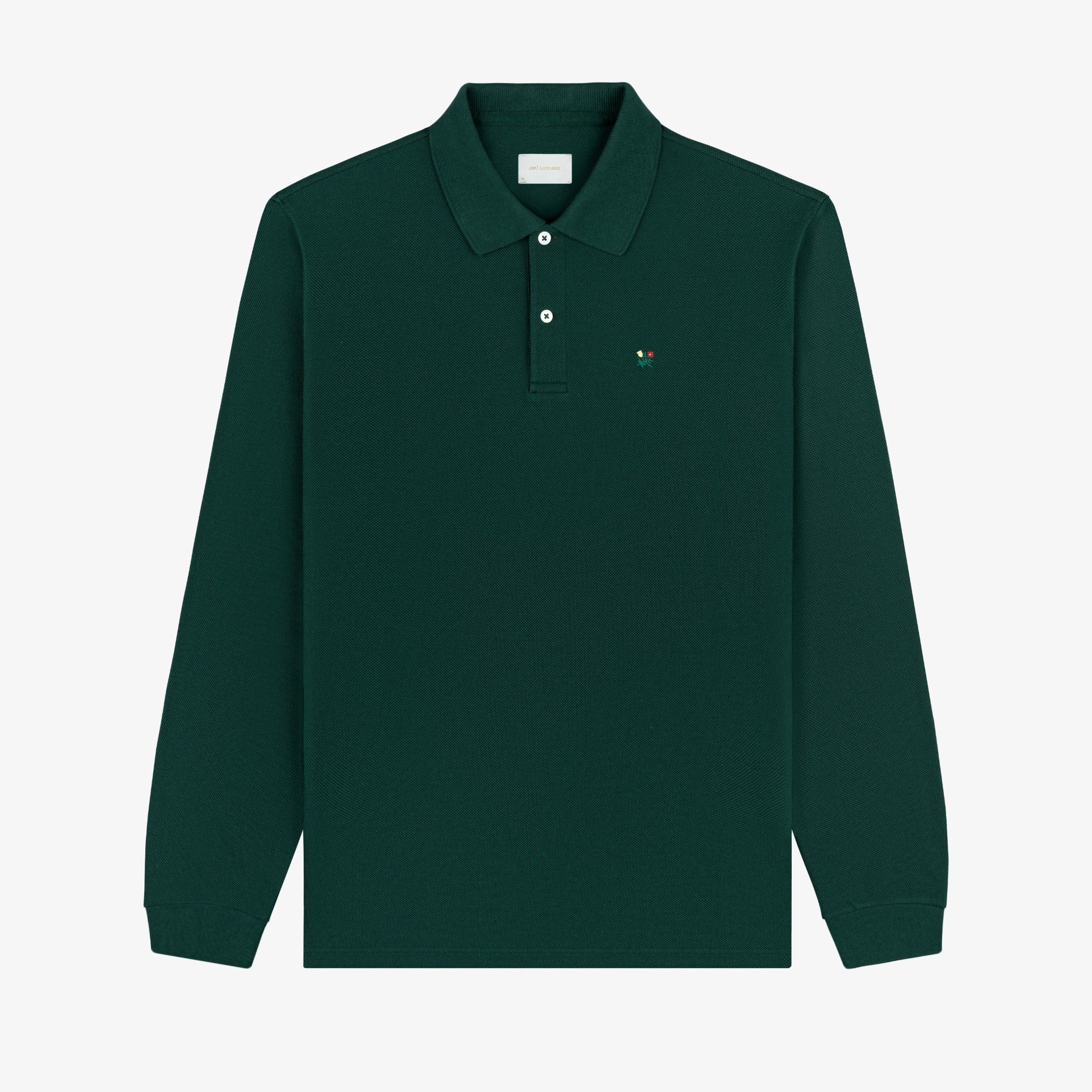 Оригінальна Long-Sleeve Crest Piqué Polo Aime leon dore – боковий вид