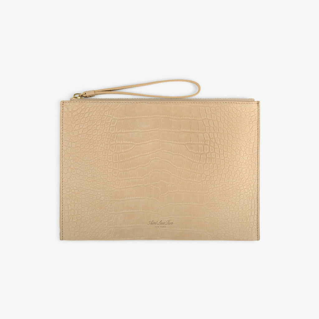 Small Croc-Embossed Nubuck Pouch Aime leon dore – Гарантія оригінальності – боковий вид