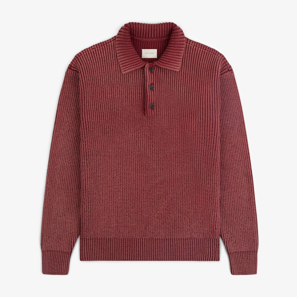 Stone Washed Knit Polo Aime leon dore – Гарантія оригінальності – боковий вид
