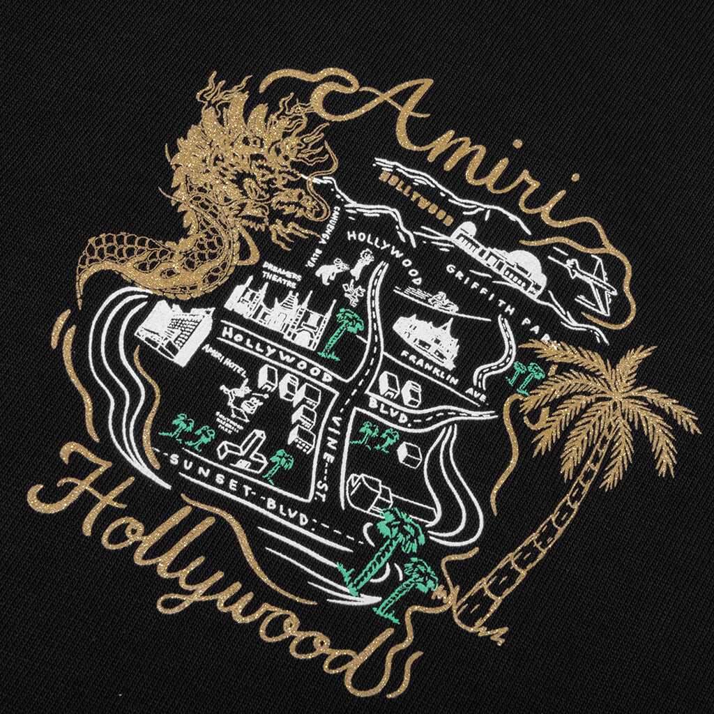 Оригінальна Hollywood Oversized Tee Black Amiri – детальний вид