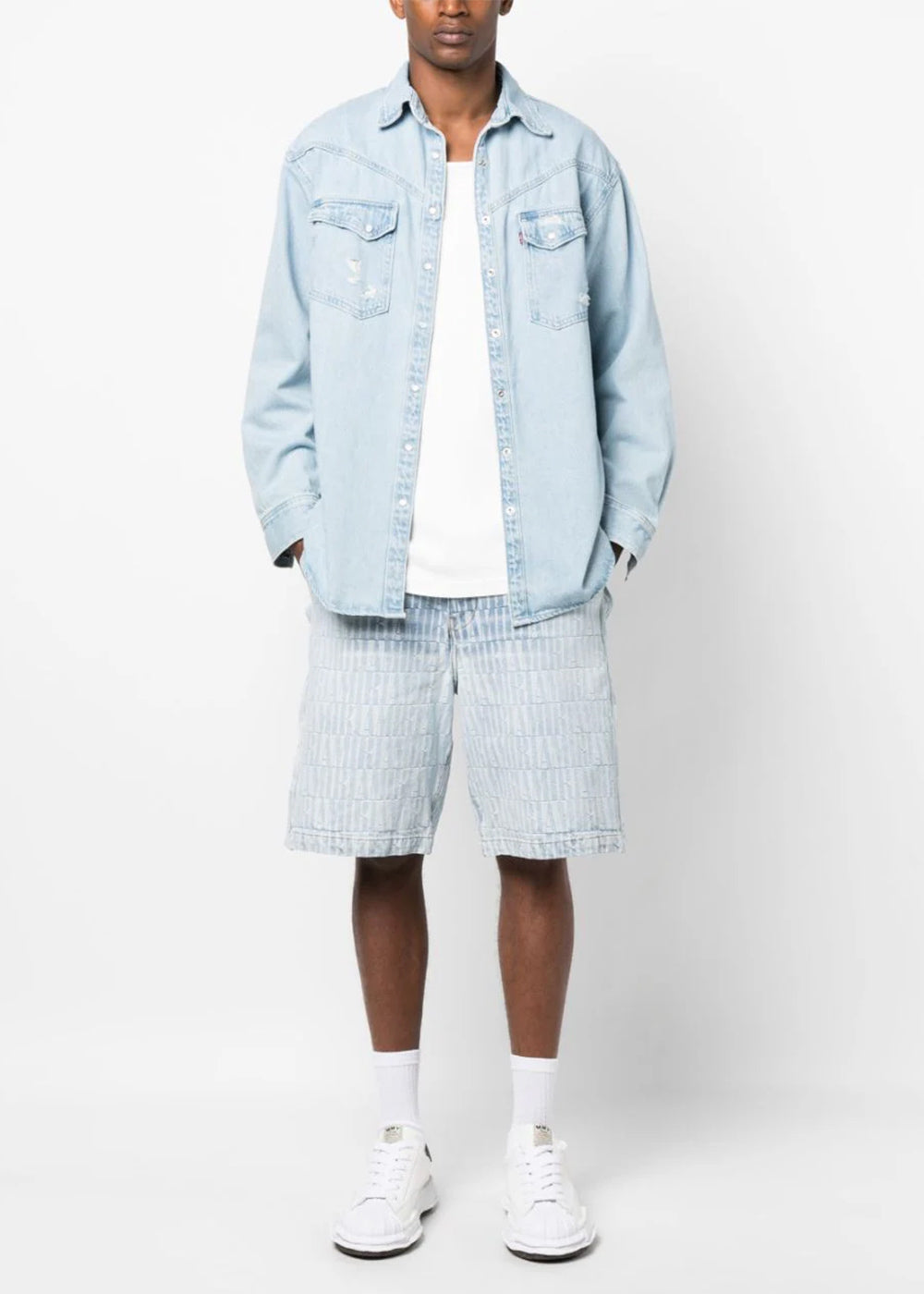 Blue Jacquard Snap Off Shorts Amiri оригінал – Купити в Україні – вид ззаду