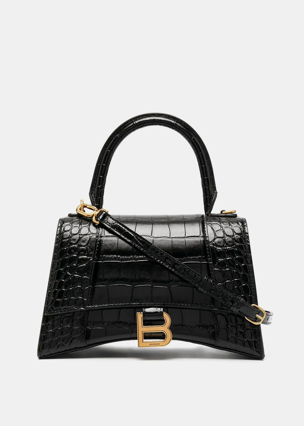 Оригінальна Black Hourglass Small Top Handle Bag Balenciaga – боковий вид