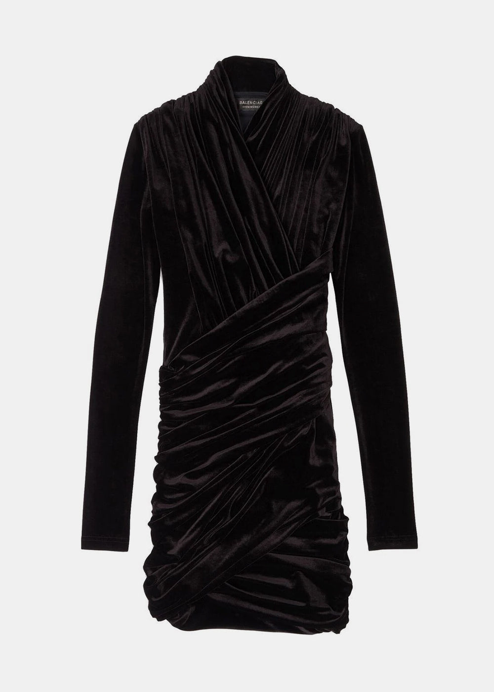 Black Velvet Mini Dress Balenciaga – Гарантія оригінальності – боковий вид