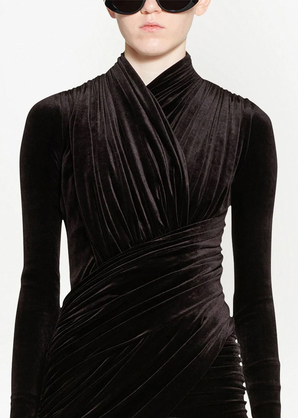Black Velvet Mini Dress Balenciaga – Гарантія оригінальності – збільшений вид