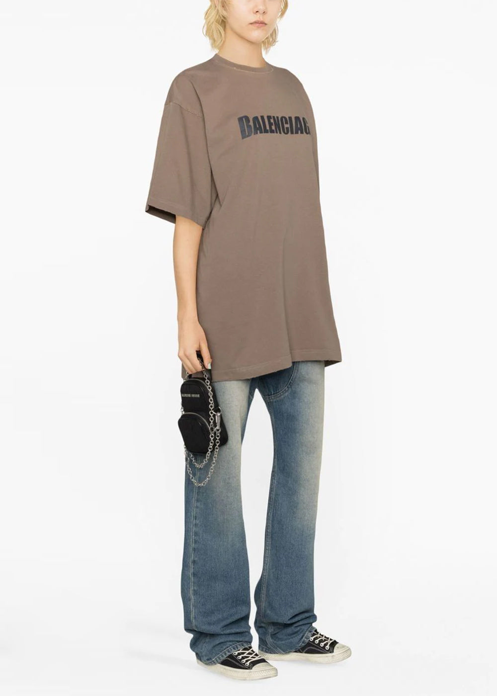 Brown Logo-Print T-Shirt Balenciaga оригінал – Купити в Україні – детальний вид