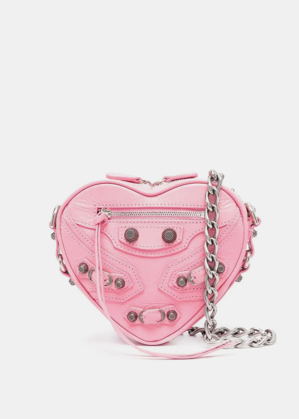 Pink Mini Le Cagole Heart Leather Crossbody Bag Balenciaga оригінал – Купити в Україні – боковий вид
