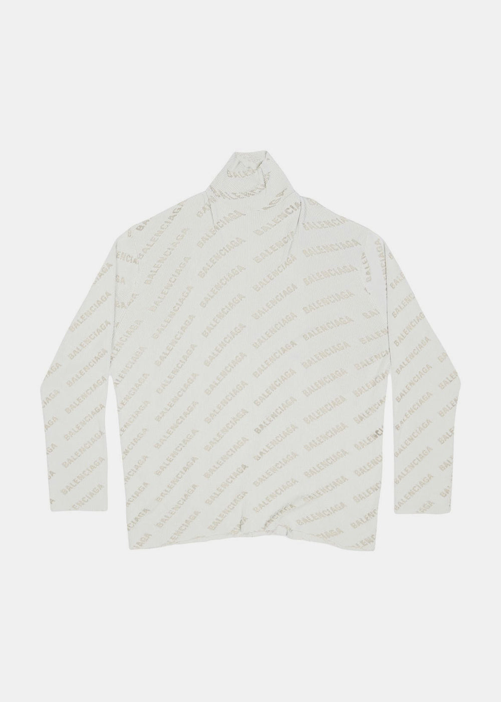 Оригінальна Light Grey Logo-Print Ribbed-Knit Jumper Balenciaga – боковий вид