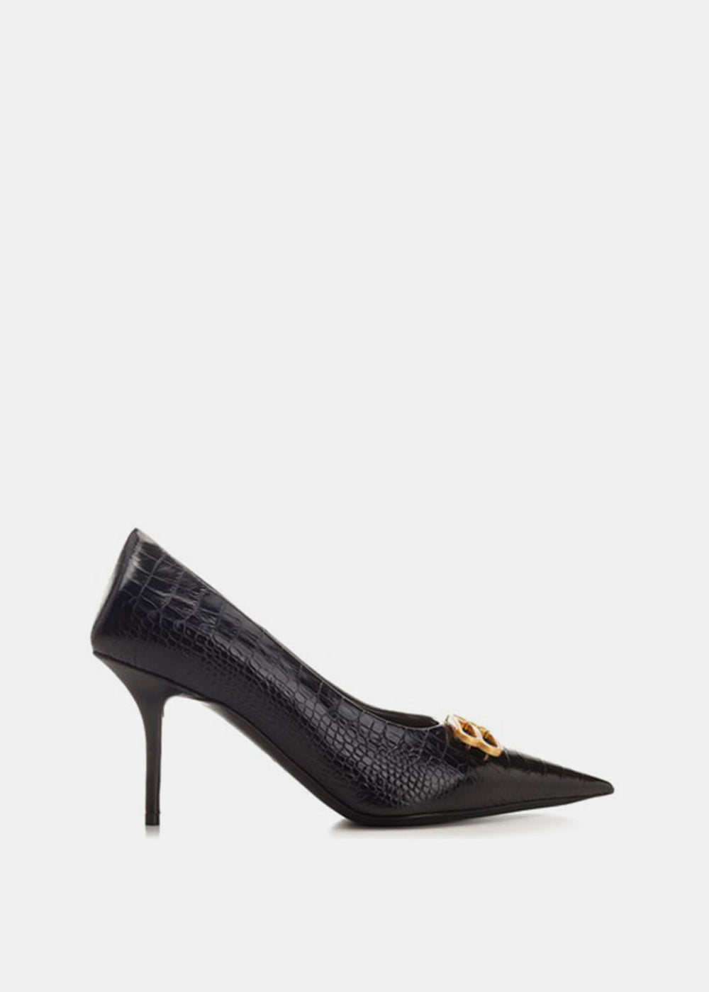 Оригінальна Black Shiny Lambskin Square Knife Bb 80mm Pump Balenciaga – боковий вид
